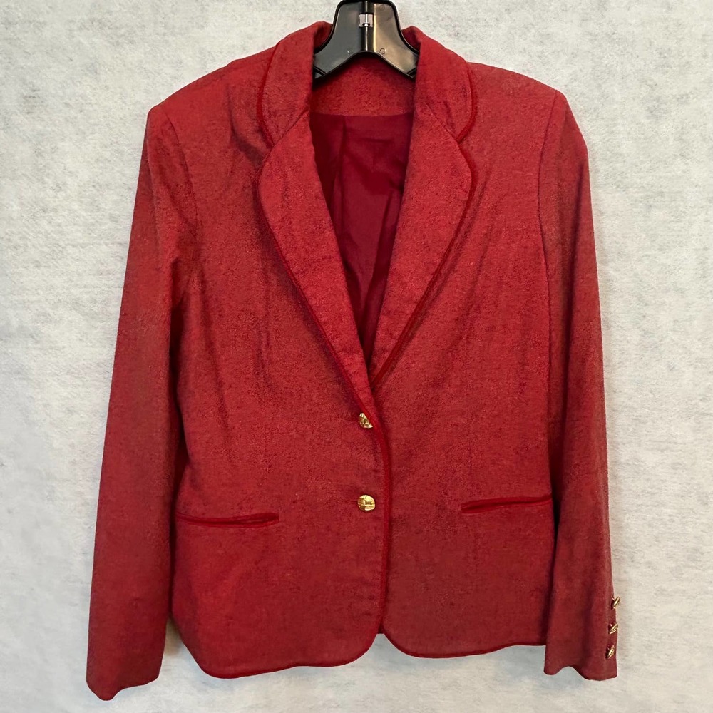 Ultra Cashmere By Midori Vintage Red Cashmere‎ Blazer Women's Size 10